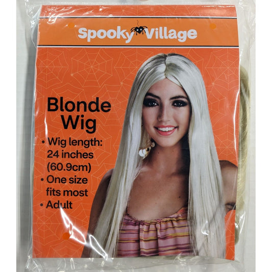 Spooky Village Adult Blonde Wig 24" in Long One Size Fit Most NWT