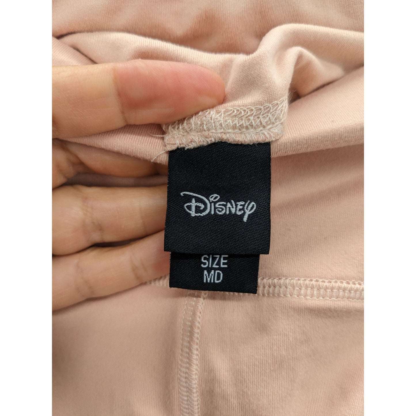 Disney Women's Nude & Black Pleated Faux Leather Leggings Size M