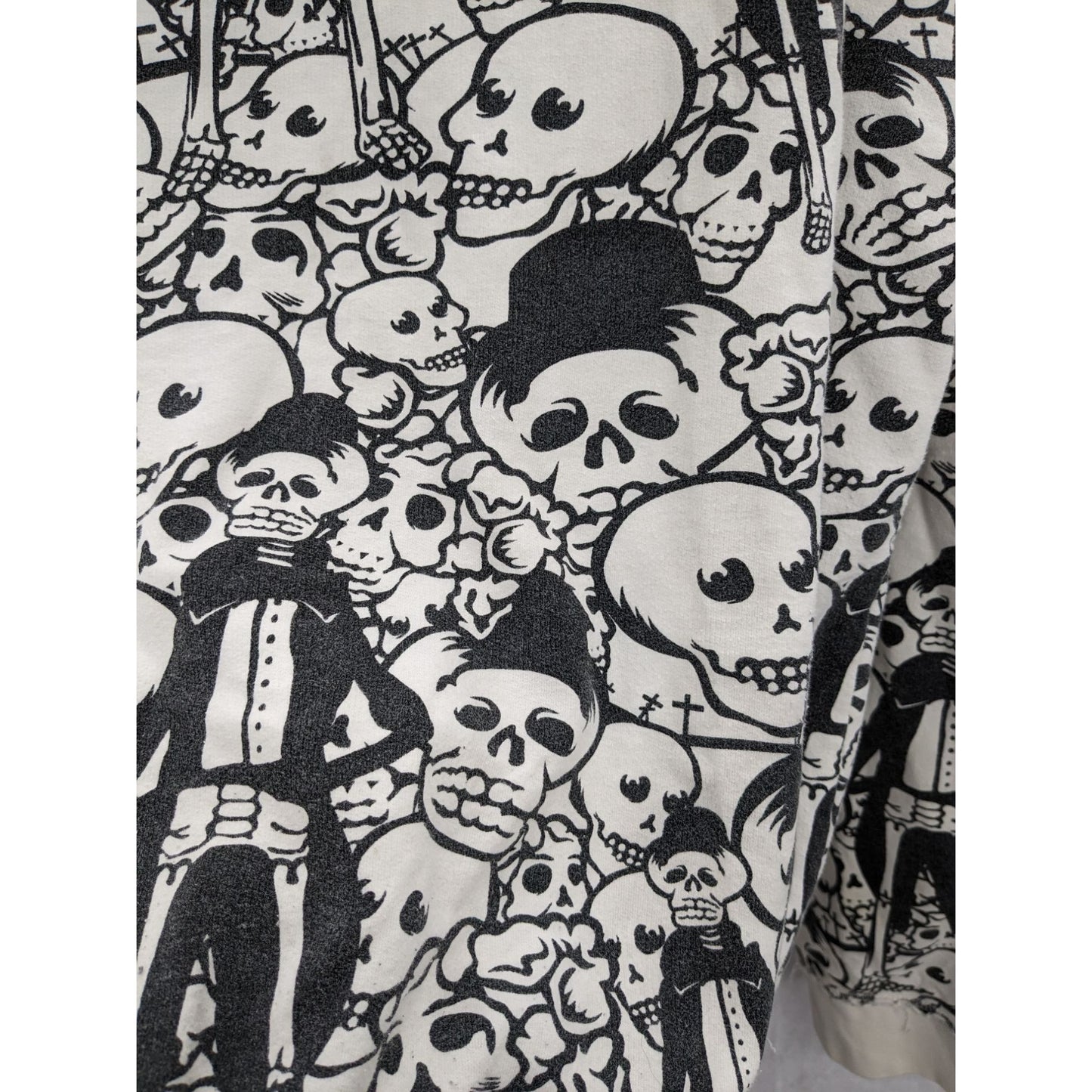 Iron Fist Men Dia De los Muertos Full Zip-Up Hoodie Size L