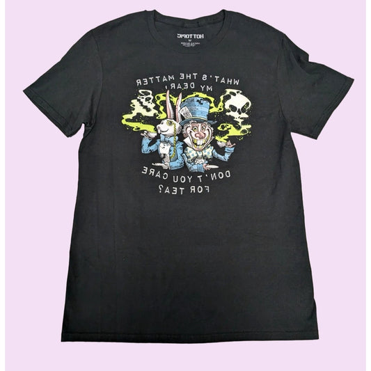 Hot Topic Adult Mad Tea Party Skull Short Sleeve T-Shirt Size M