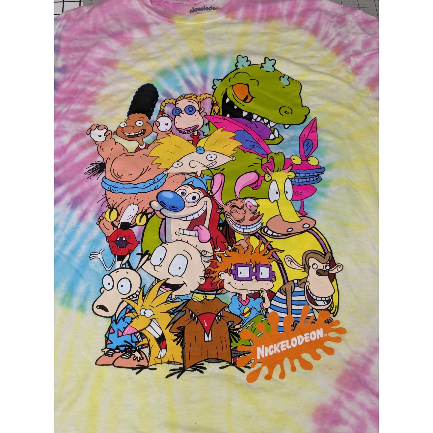 Nickelodeon Rugrats Ren and Stimpy Hey Arnold Tie-Dye 90's T-Shirt Size L NWT