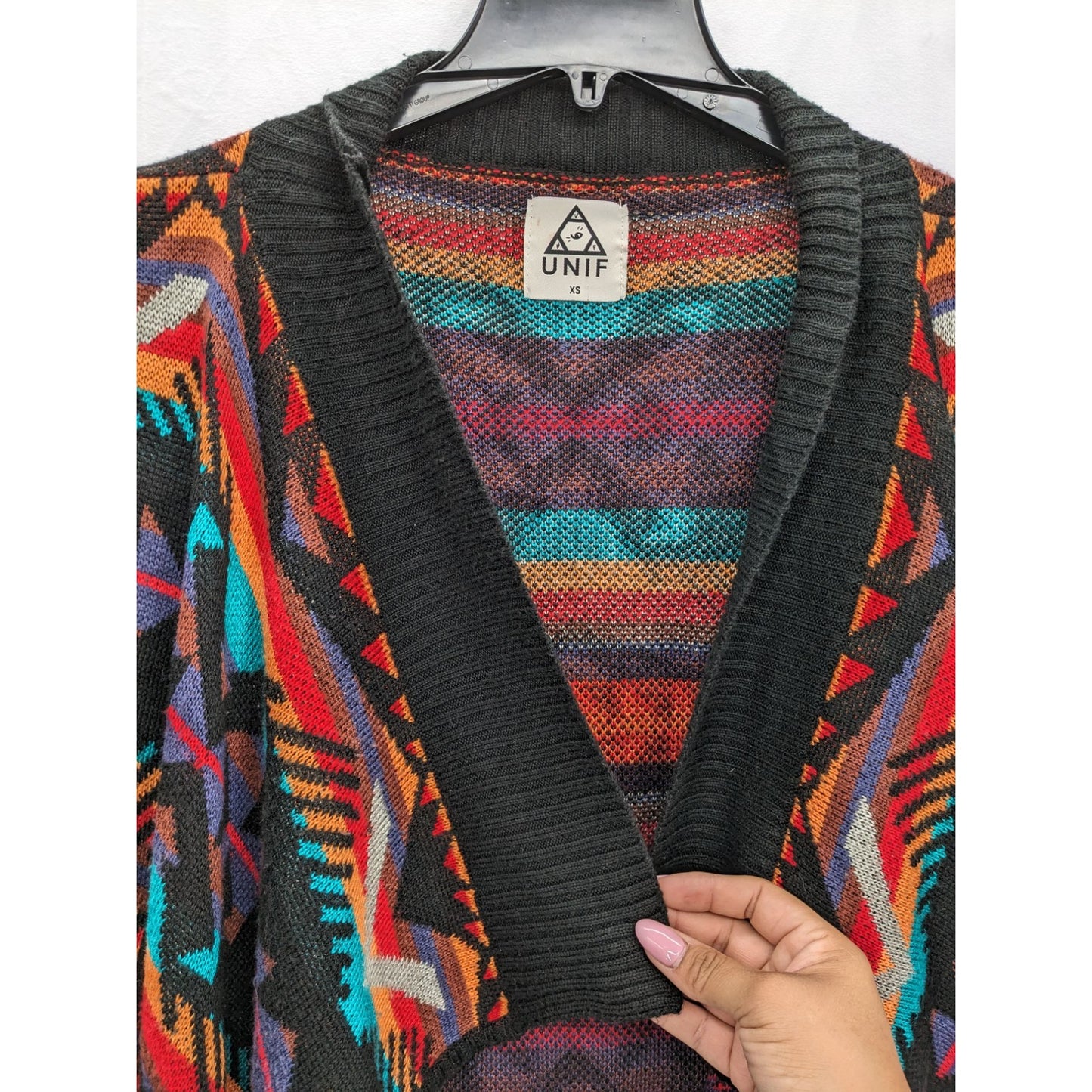 UNIF Women Rainbow Southwest Waterfall Cardigan Open front Size XS