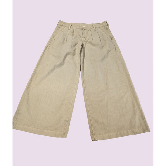 Mother Women The Low Pleated Ankle Prep Beige Pants Size 32