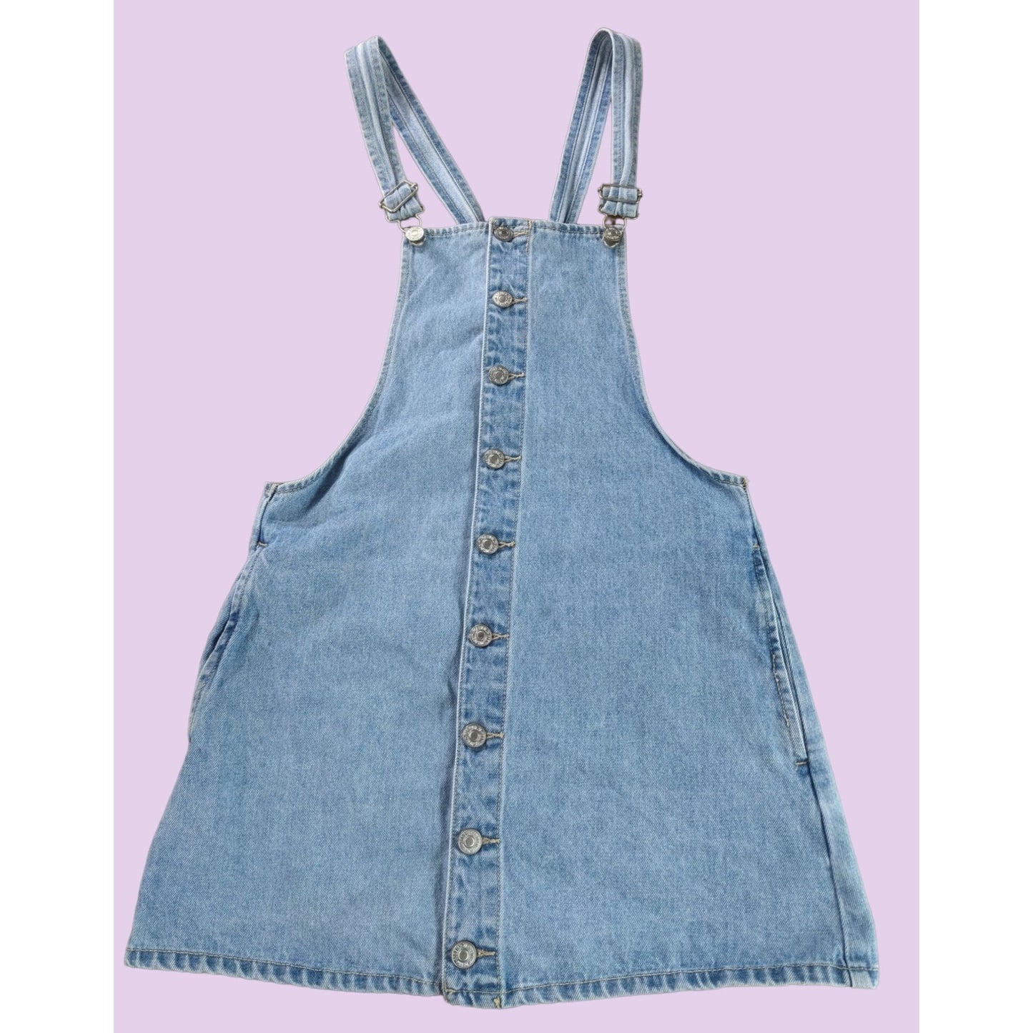 Forever 21 Women Light Denim Overall Dress Size S