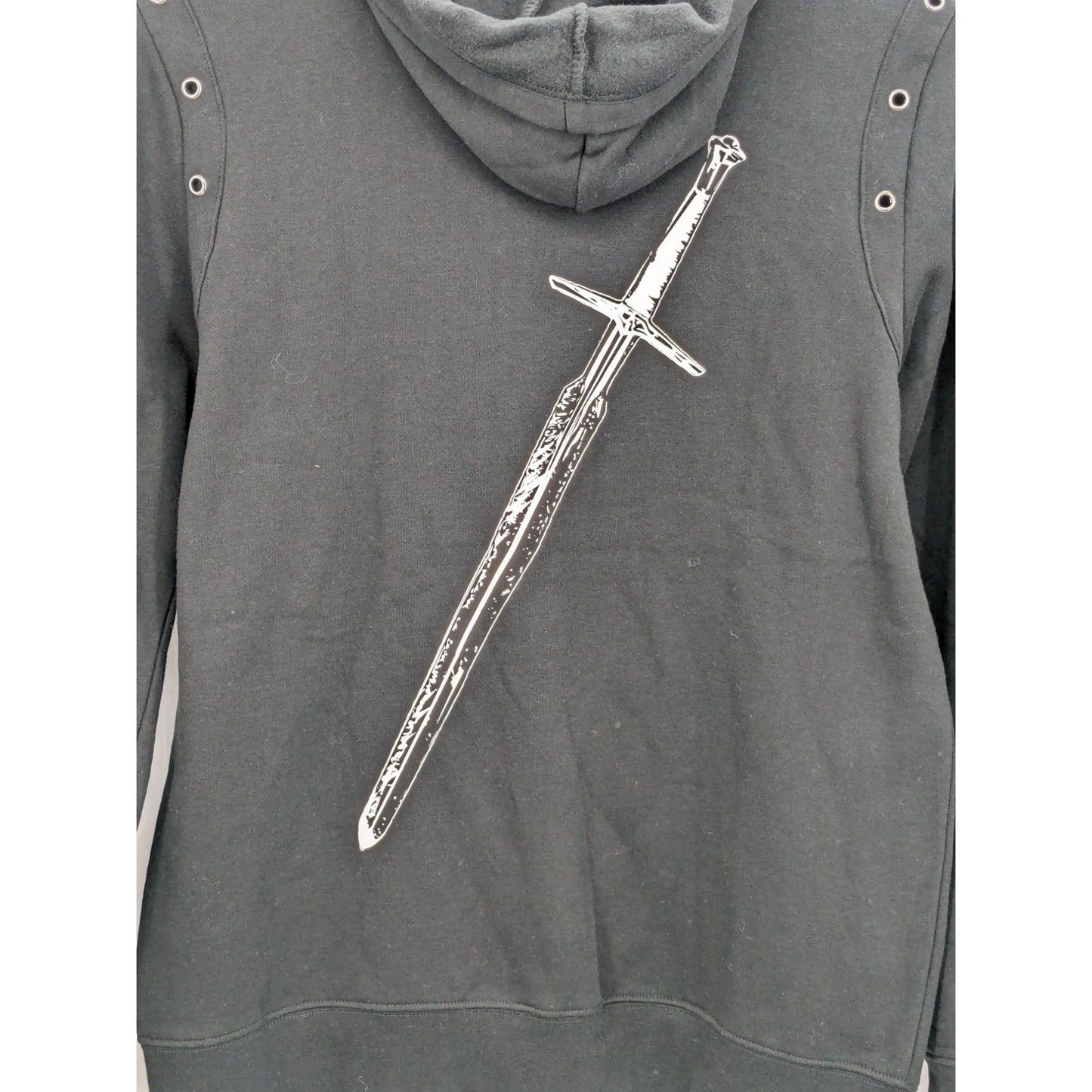 Netflix Adult Black The Witcher Geralt Sword Full Zip-Up Hoodie Size S NWT