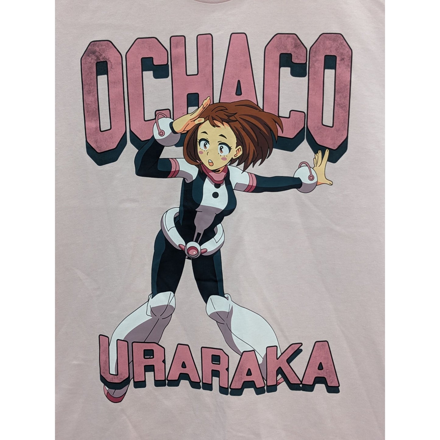 My Hero Academia Men Pink Ochaco Uraraka Portrait T-shirt Size M