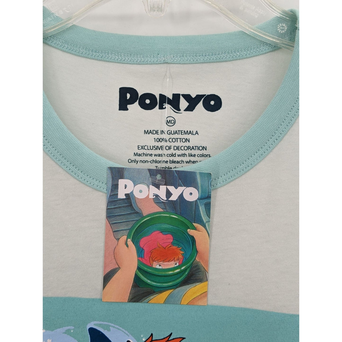 Studio Ghibli Ponyo Ringer Stripe Graphic Short Sleeve Anime Women Shirt Size M