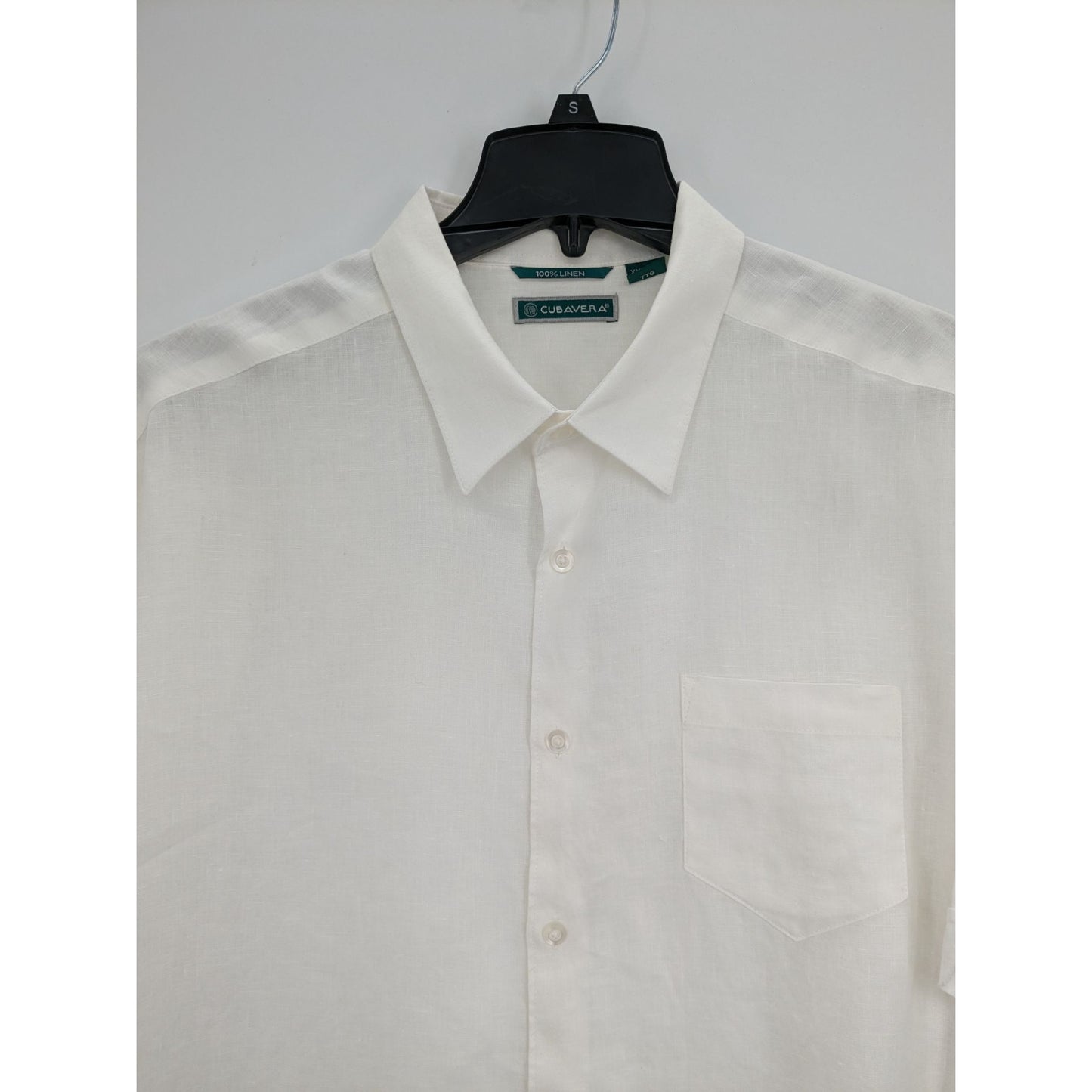 Cubavera White Linen Short Sleeve Button-Up Minimalist Preppy Men Shirt Size XXL