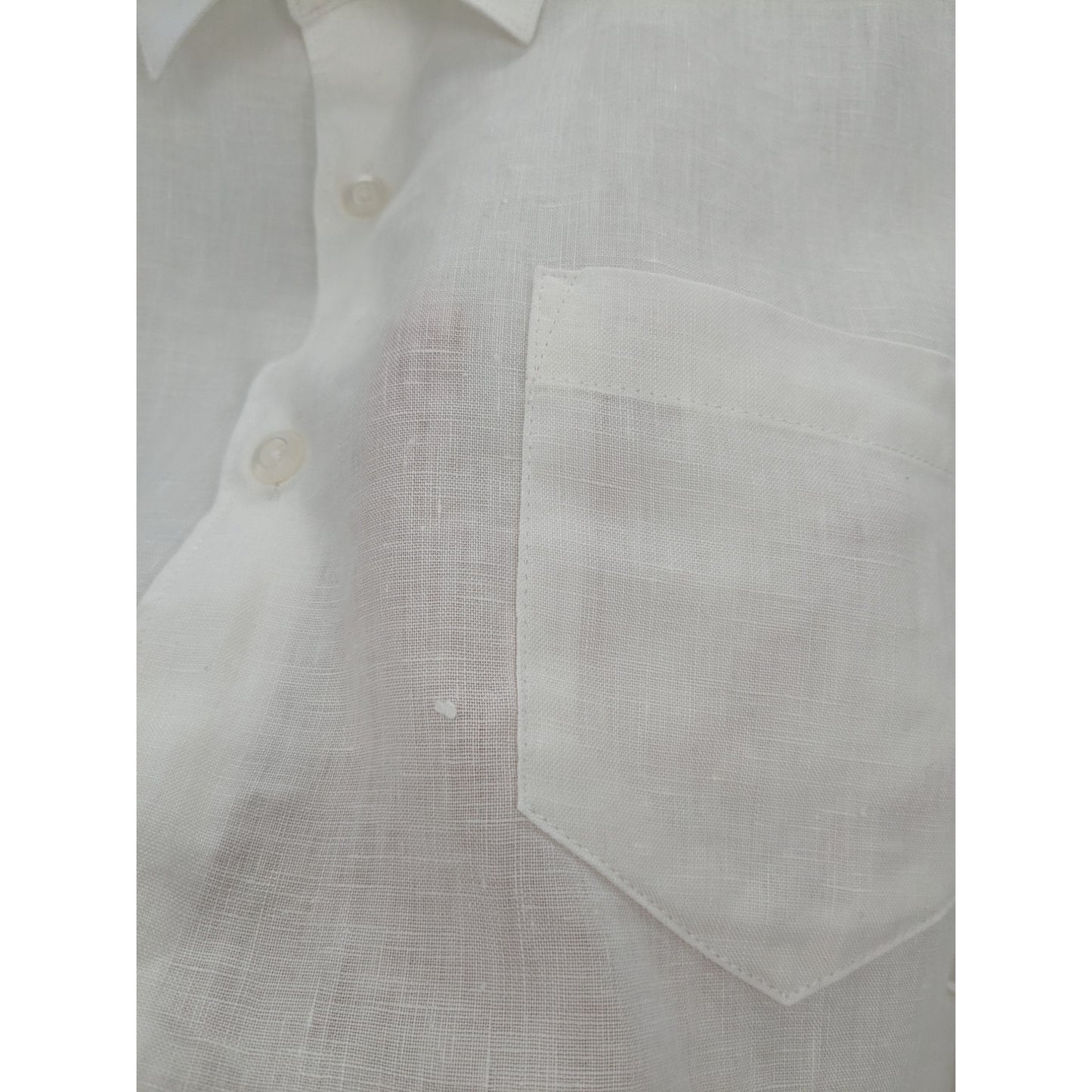 Cubavera White Linen Short Sleeve Button-Up Minimalist Preppy Men Shirt Size XXL