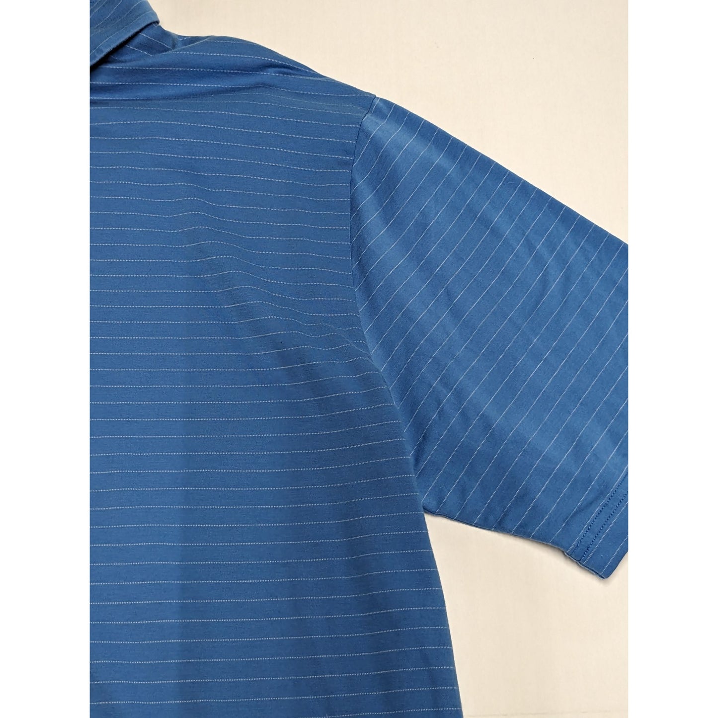 FootJoy Men Blue Pin Striped 1/4 Button-Up Supima Cotton Polo Shirt Size XL