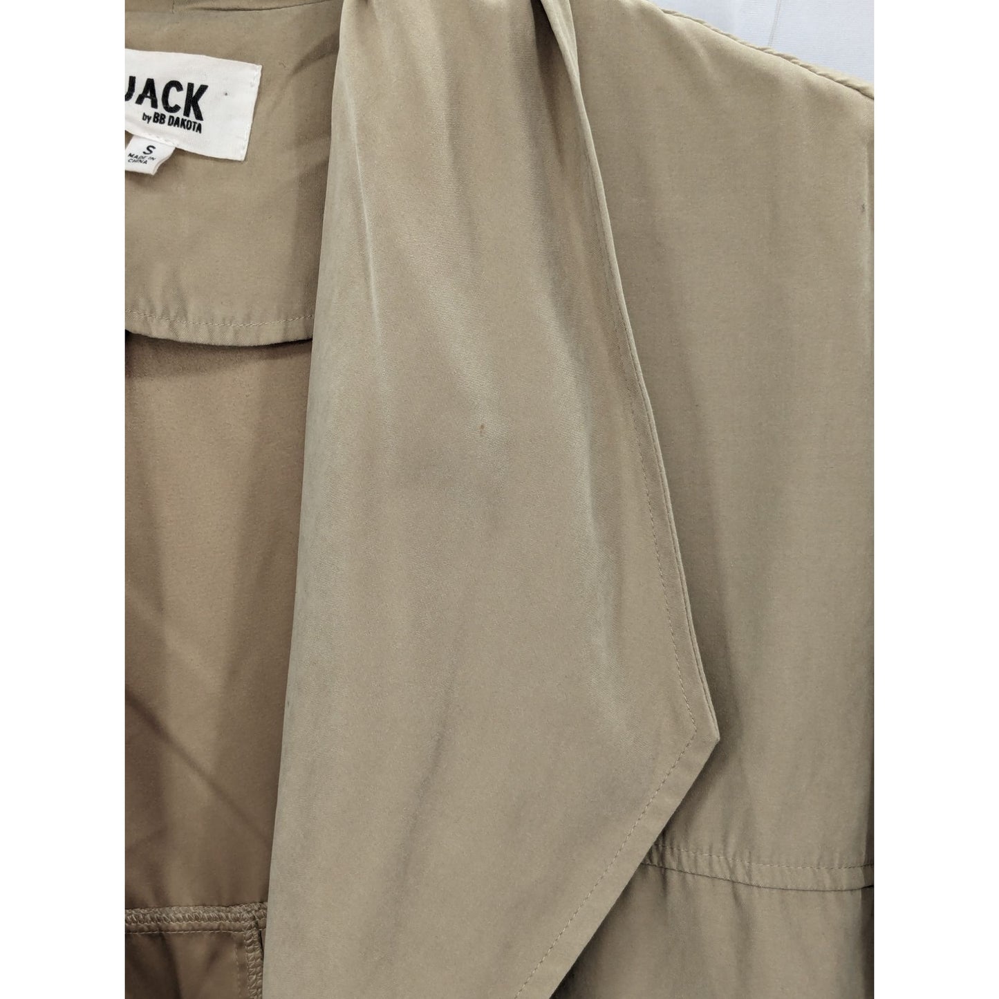 Jack By BB Dakota Women Tan Open Front Lightweight Utility Jacket Size S