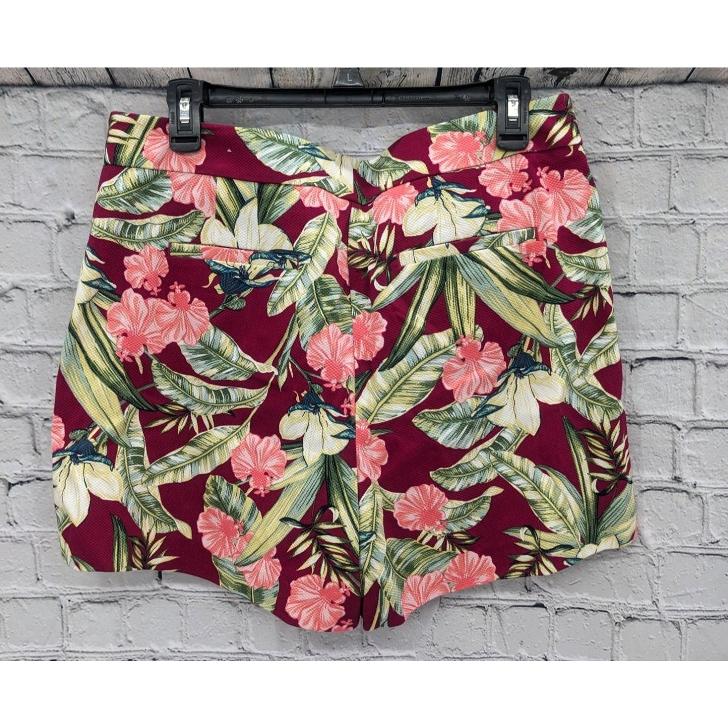 Ann Taylor Factory Women Floral Tropical Shorts Red Size 10