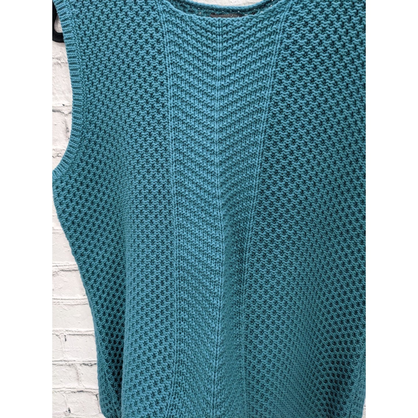 Carlisle Collection Women Teal Cable Knitted Sleeveless Sweater Size XXL - NEW