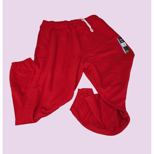 Athletic Works Men Red Fleece Elastic Bottom Pull-On Sweatpants Size 2XL NWT