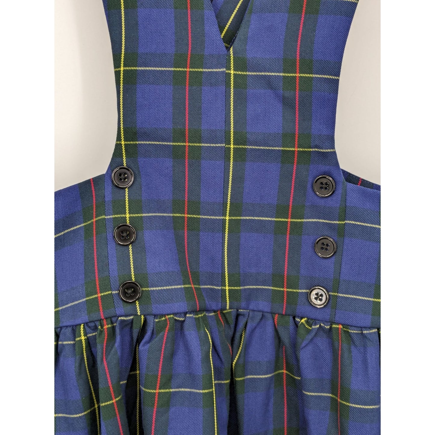 Hot topic Blue Plaid Bib Suspenders Academia Punk Preppy Women Skirtall Size L