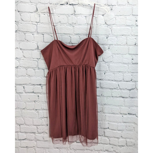 Forever 21 Mauve Fit & Flare Cami Mini Dress Size L