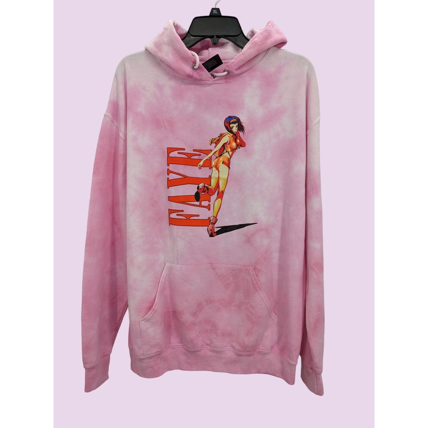 Hot Topic Cowboy Bebop Adult Pink Faye Tie-Dye Pullover Hoodie M NWT