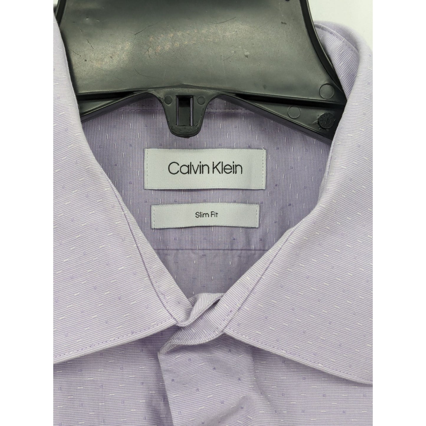 Calvin Klein Lavender Slim Fit Geometric Button-Up Preppy Dress Shirt Size L