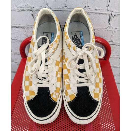 Vans Bold NI Checkboard Black & Yellow Retro Style Size Men 8 / Women 9.5