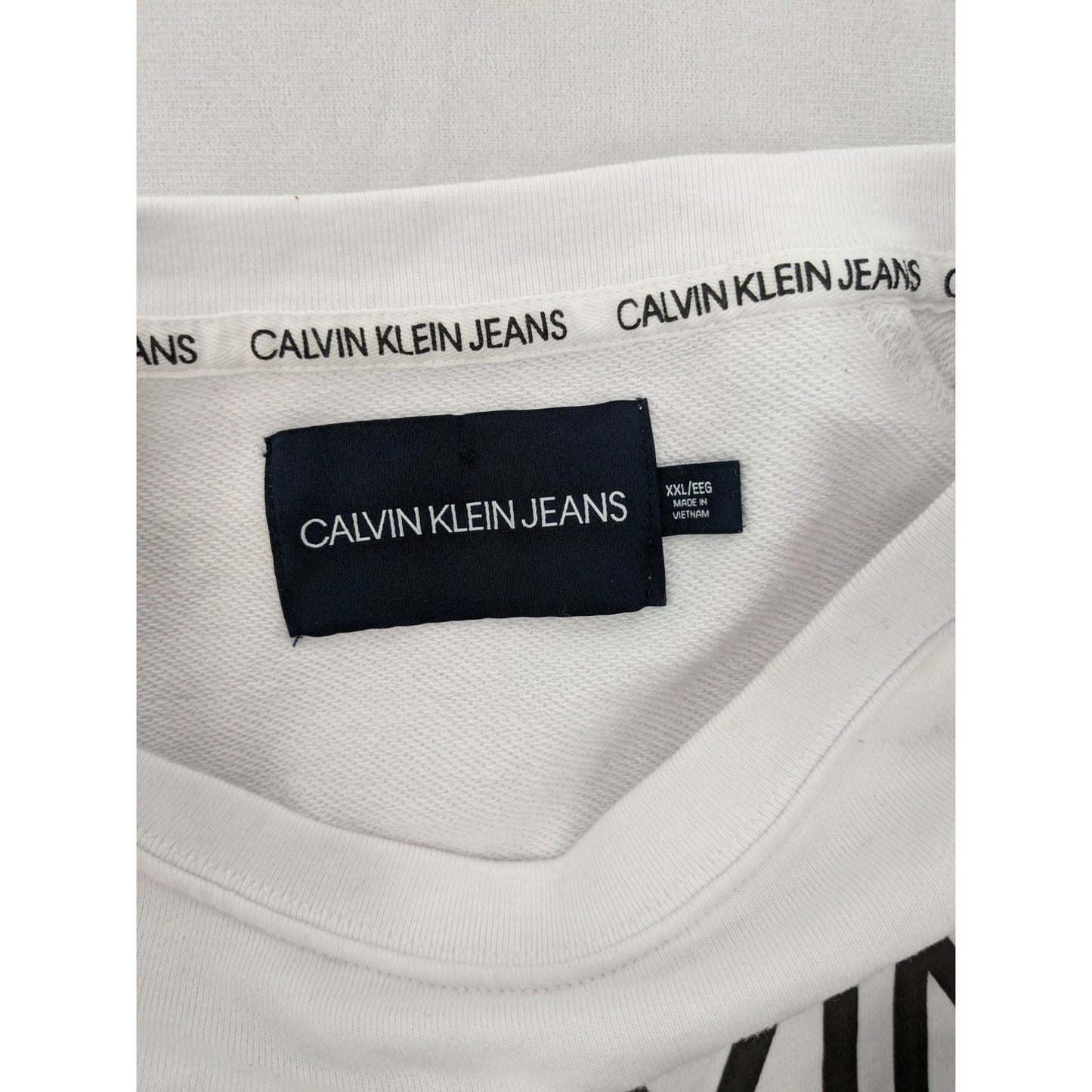 Calvin Klein Jeans Logo Crewneck Jersey Athleisure Cropped Women T-Shirt Size XL