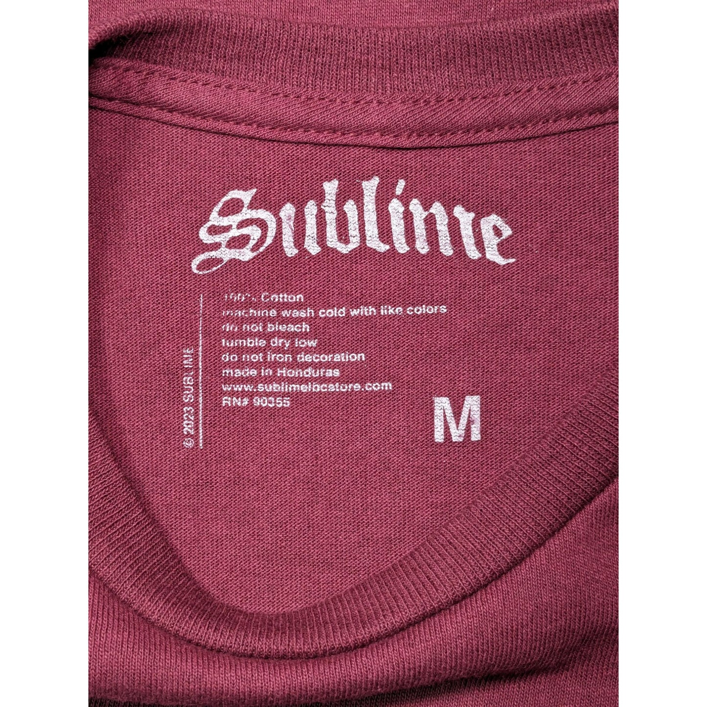 Sublime Women Burgundy Sublime Long Beach Boyfriend Fit Pullover T-Shirt Size M