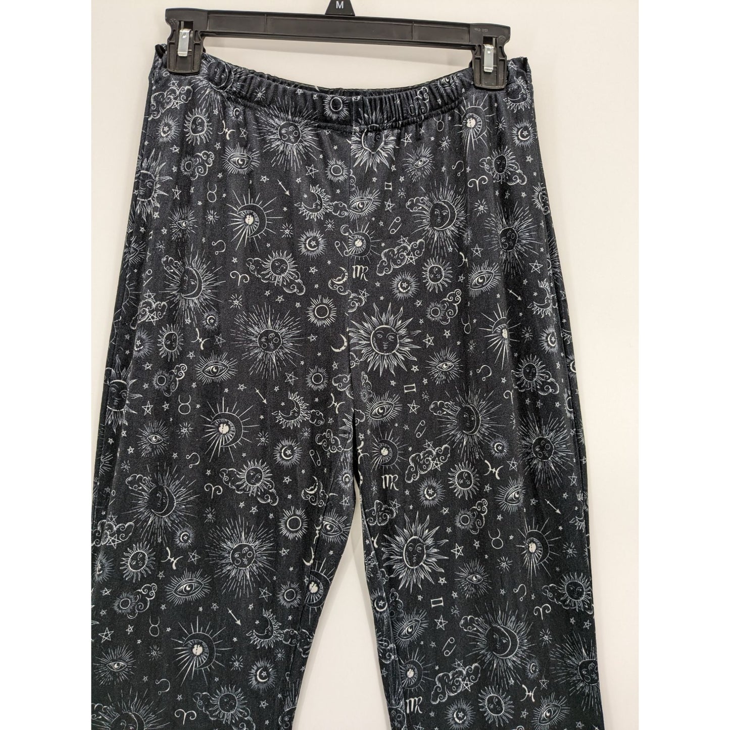 Hot Topic Black Celestial Velvet Flare Leggings Mystical Pull-On Women Size M