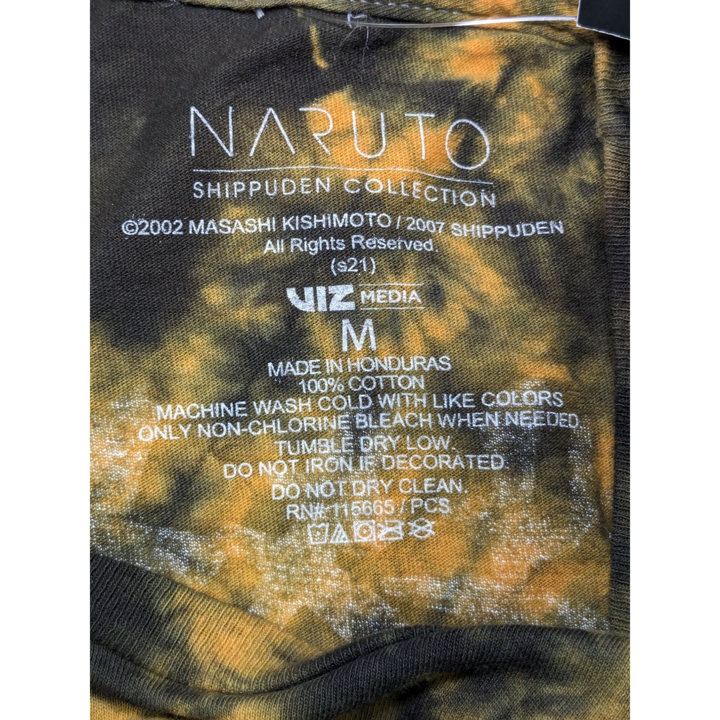 Naruto Shippuden Men Naruto Uzumaki Orange Acid Wash Cosplay T-Shirt Size M