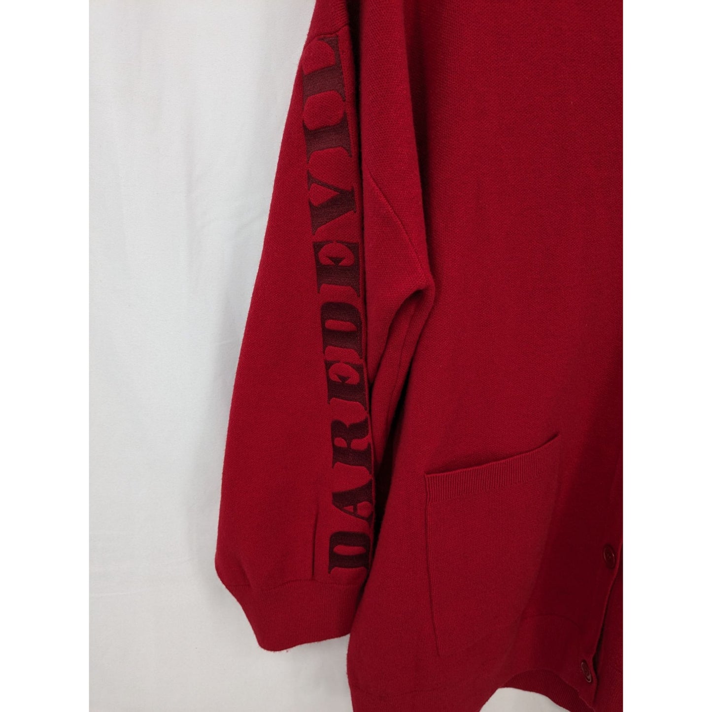 Marvel Daredevil Women Red Varsity Embroidery Daredevil Cardigan Size 2XL