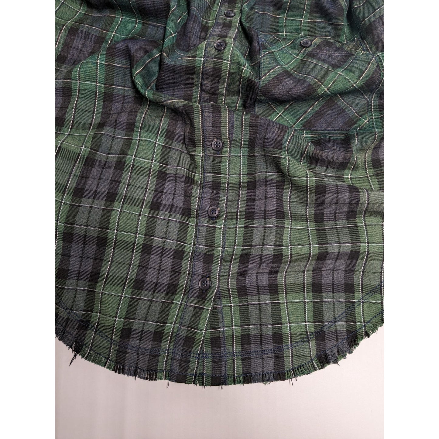 Free People Women Cozy Dream Green Plaid Flannel Button-Up Boho Shirt Size S