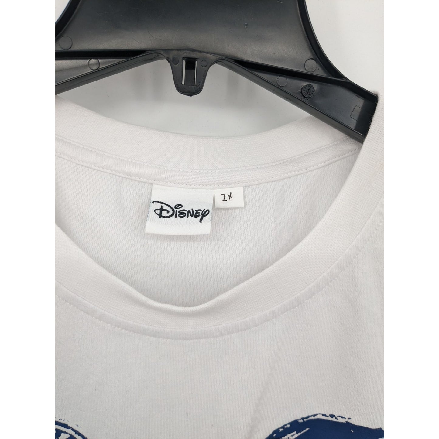 Disney Women White Mickey Mouse Embroidery 28 Boxy Y2K Crop T-Shirt Size 2X