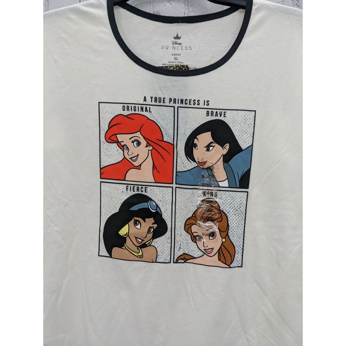 New Disney Women's A True Princess Is Ringer T-Shirt Size XL