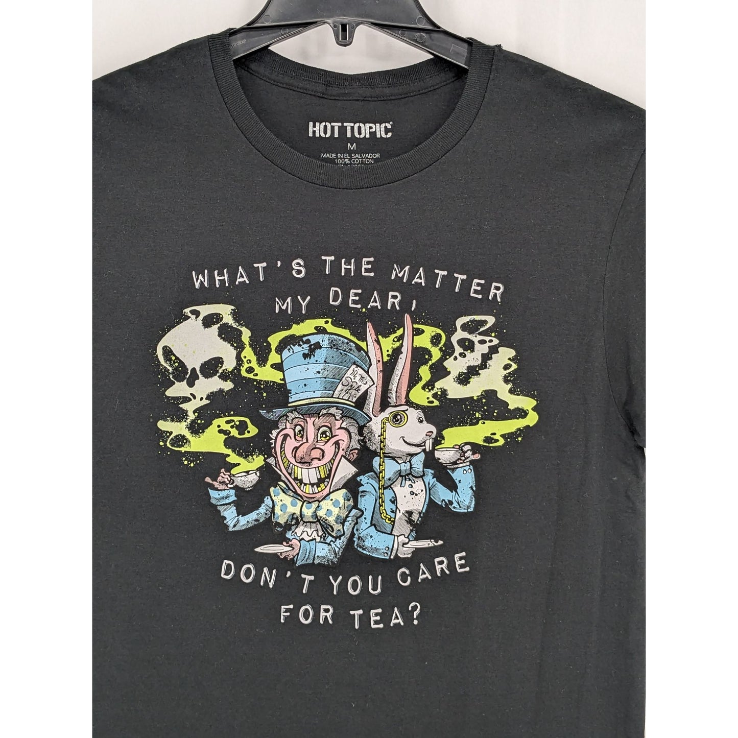 Hot Topic Adult Mad Tea Party Skull Short Sleeve T-Shirt Size M