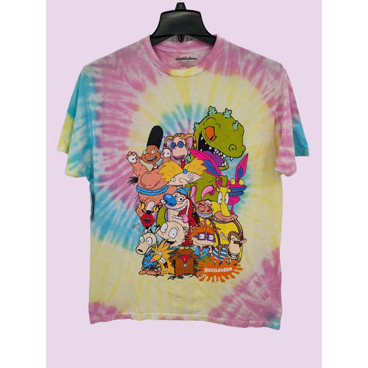 Nickelodeon Rugrats Ren and Stimpy Hey Arnold Tie-Dye 90's T-Shirt Size L NWT