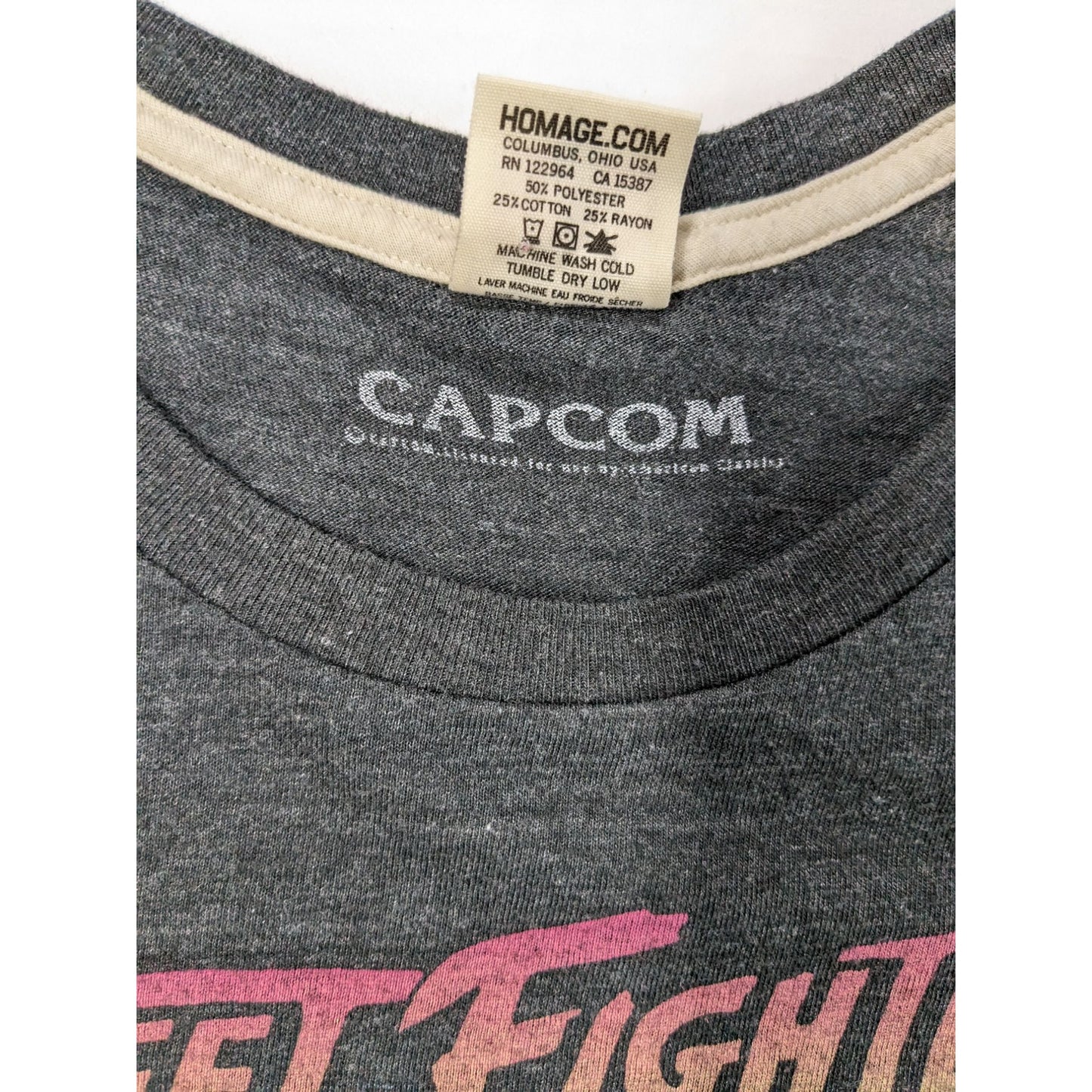 Vintage Homeage Street Fighter 2 II T-shirt Ryu 1P Vs Akuma 2P T-shirt Size L