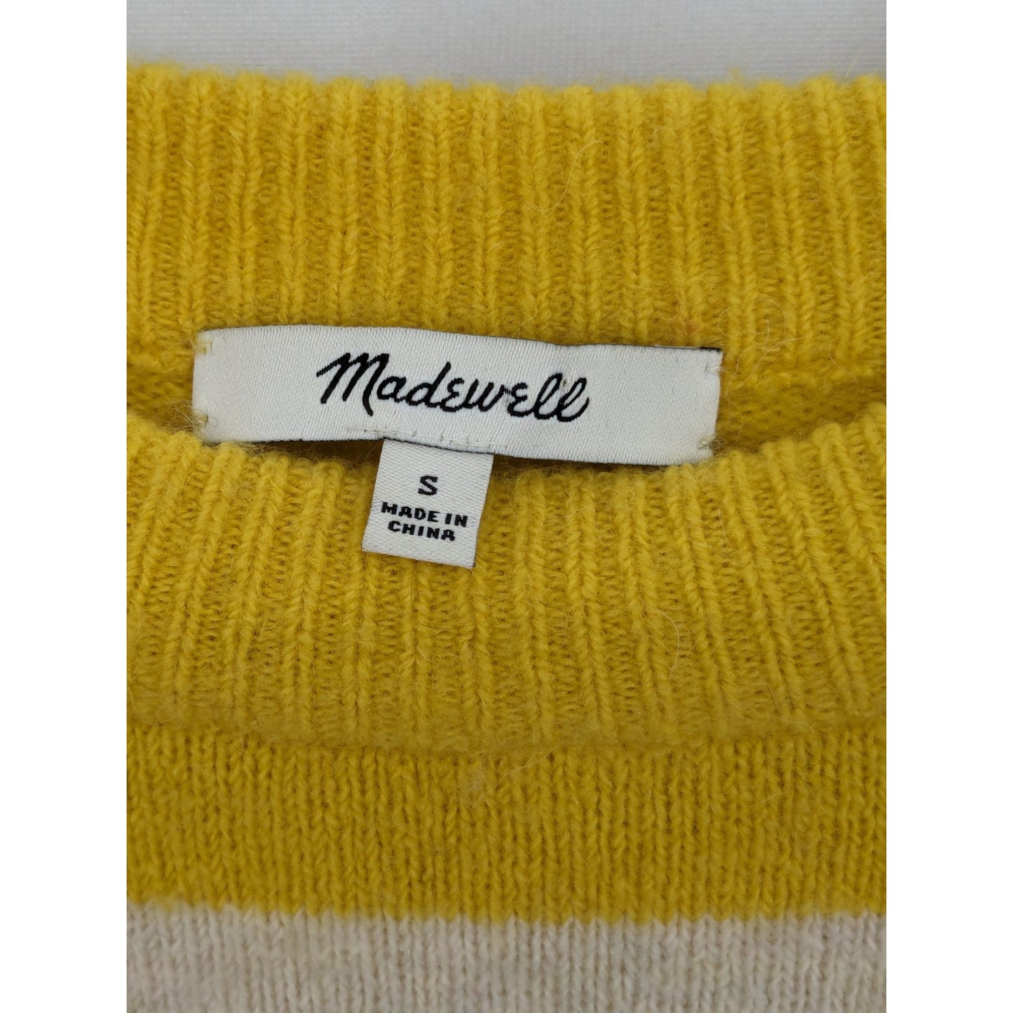 Madewell Women Colorblock Striped Oversized Wool & Alpaca Blend Sweater Size S