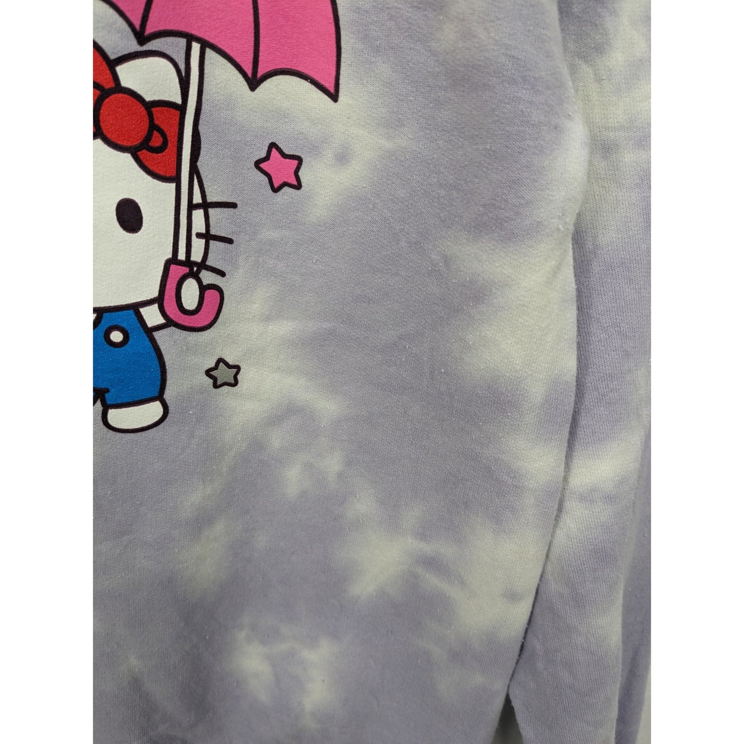 Hello Kitty And Friends Women Stars Lavender Tie-Dye Pullover Sweatshirt Size L