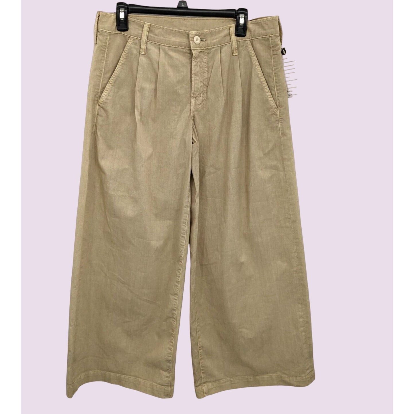 Mother Women The Low Pleated Ankle Prep Beige Pants Size 32