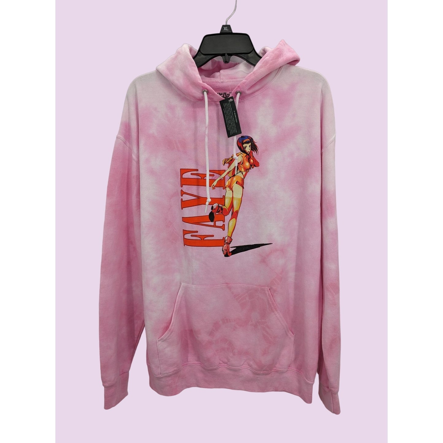 Hot Topic Cowboy Bebop Adult Pink Faye Tie-Dye Pullover Hoodie M NWT