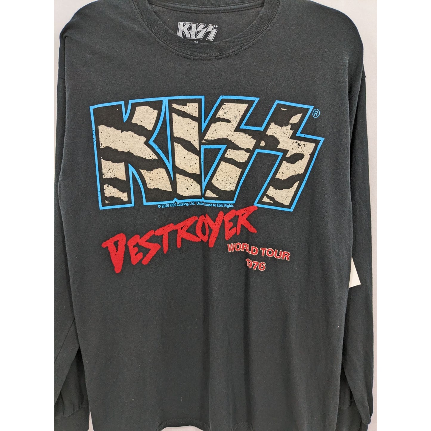 KISS Women Black KISS Destroyer World Tour 1976 Long Sleeve T-Shirt Size M NWT