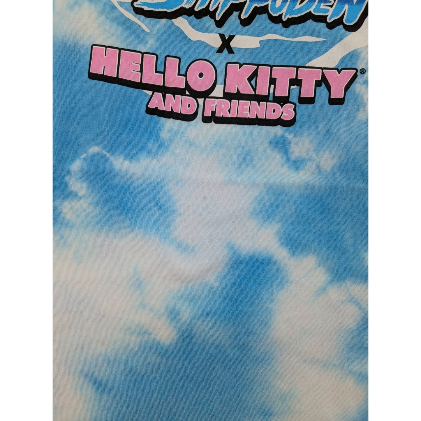 Naruto Shippuden X Hello Kitty And Friends Group Tie-Dye Anime T-Shirt Size M