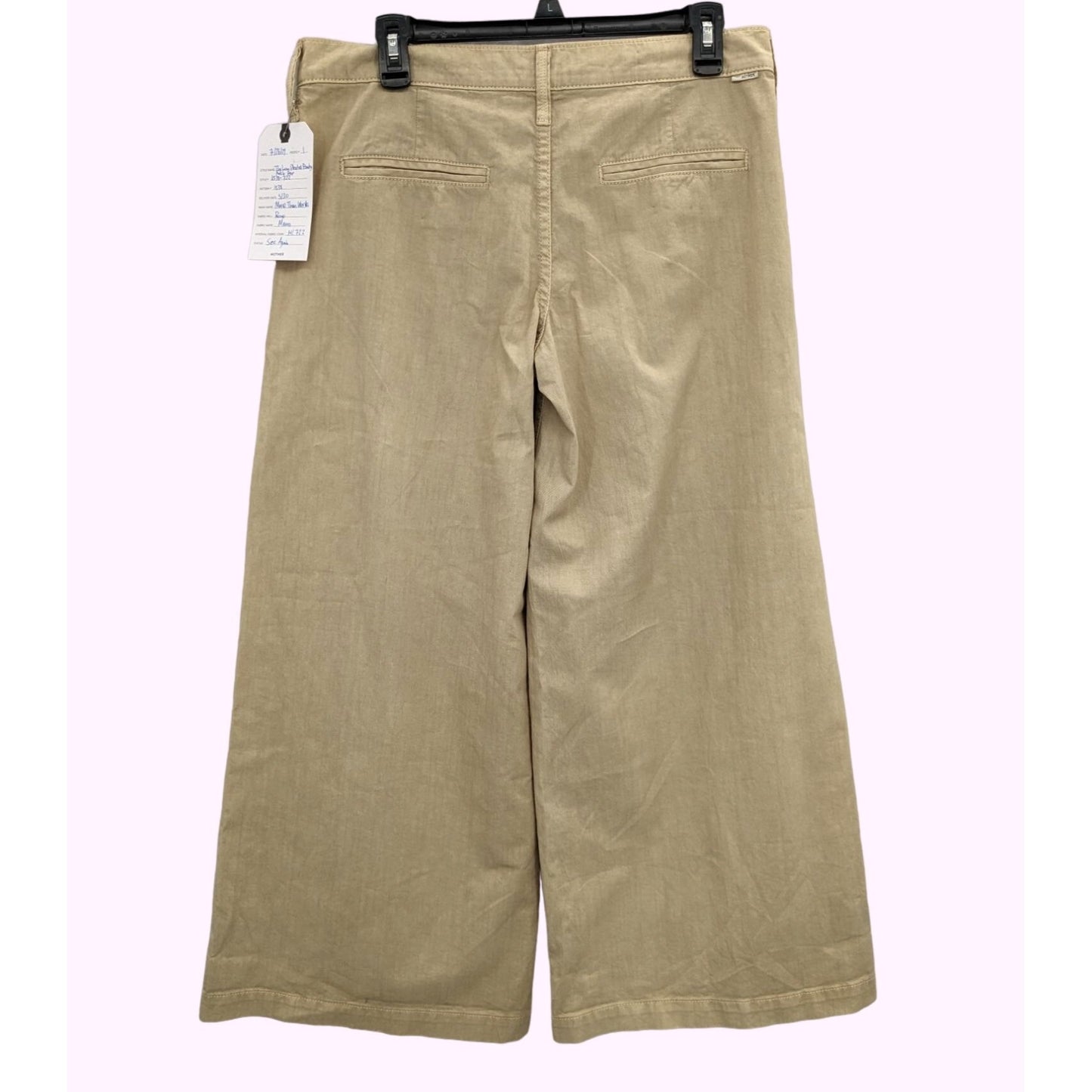 Mother Women The Low Pleated Ankle Prep Beige Pants Size 32