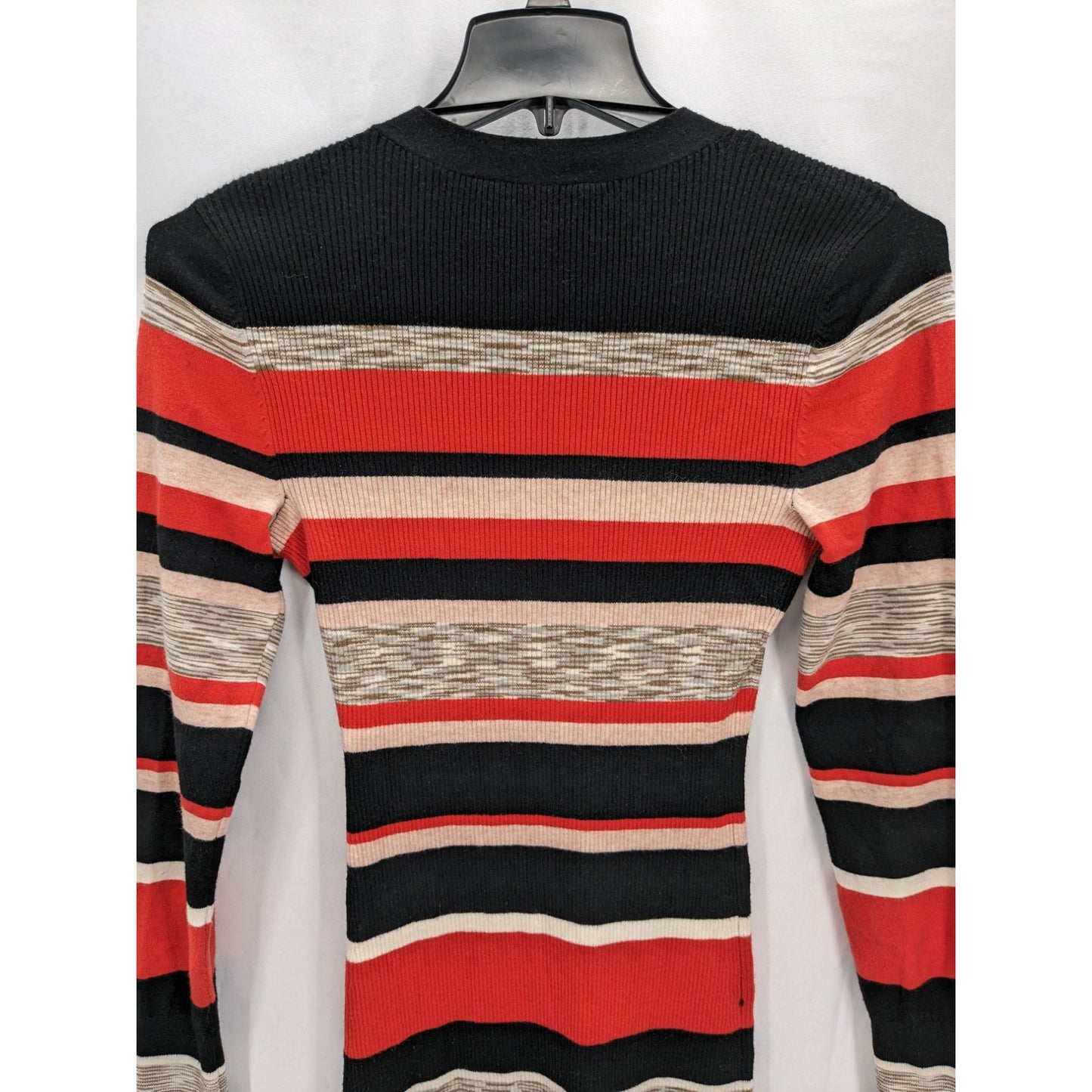 BCBGMaxazria Women Lace-Up Striped Fitted Sweater Dress Size M