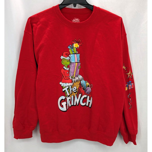 Dr. Seuss Men Red The Grinch Graphic Pullover Sweatshirt Size M