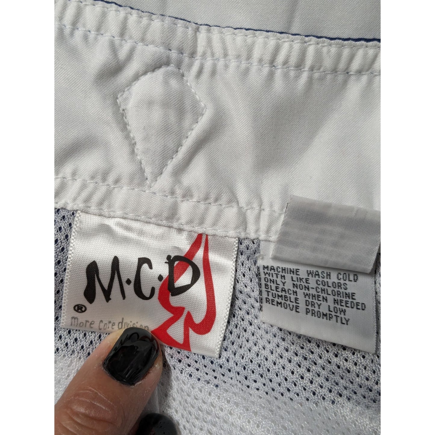 MCD Men Blue & White Drawstring Tie Cargo Pocket Swim Trunk Shorts Size 36