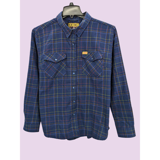 Dixxon Flannel Co "The Toru" Women Blue Plaid Long Sleeve Snap-Up Shirt Size XL