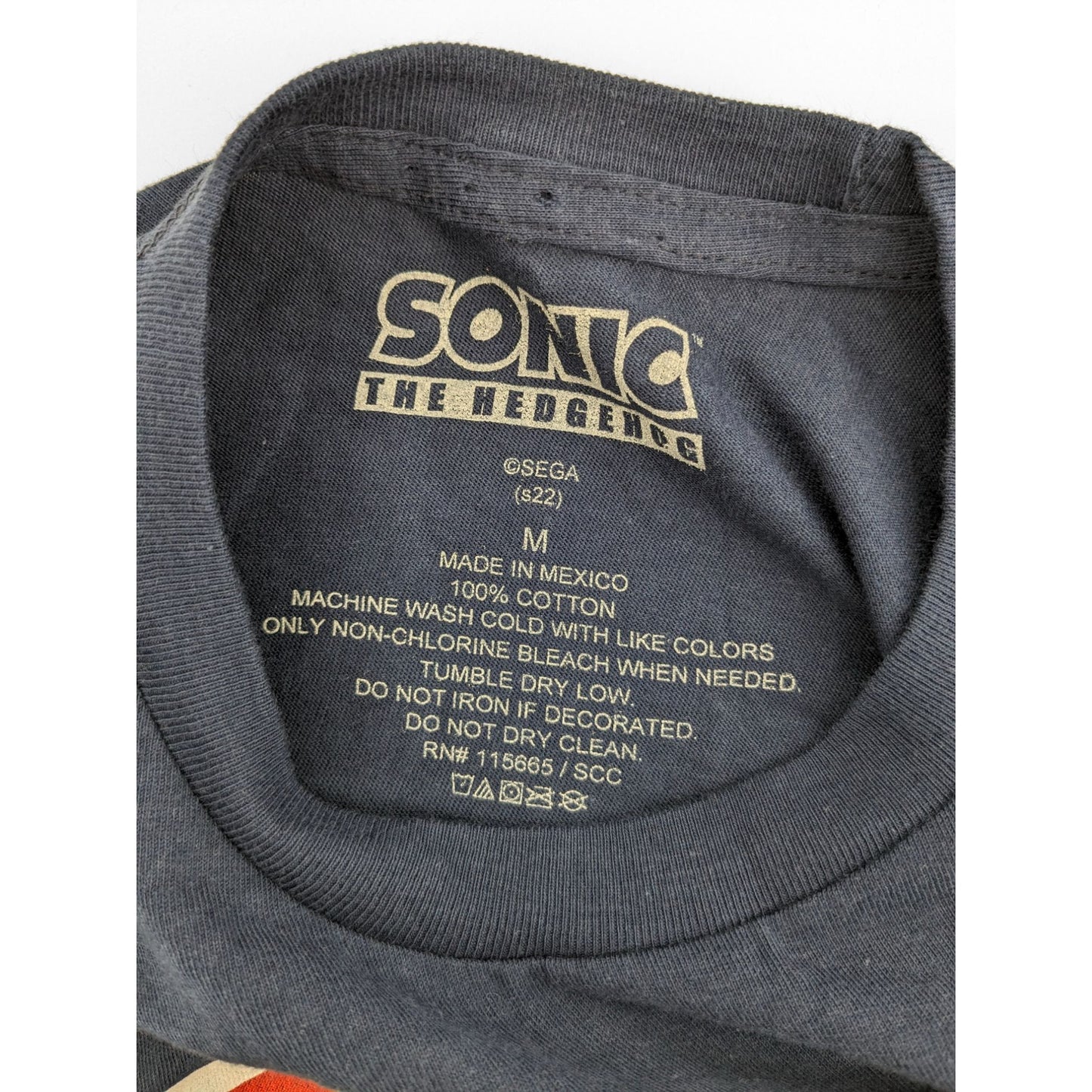 Sonic The Hedgehog Eggman Blue Pullover Crew Neck Unisex Graphic T-Shirt Size M