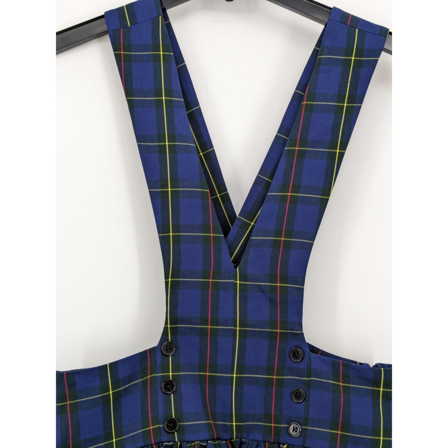 Hot topic Blue Plaid Bib Suspenders Academia Punk Preppy Women Skirtall Size L