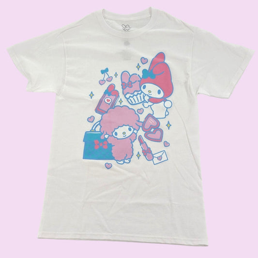 My Melody & My Sweet Piano Pastel Boyfriend Fit Kawaii Sanrio T-Shirt Size S