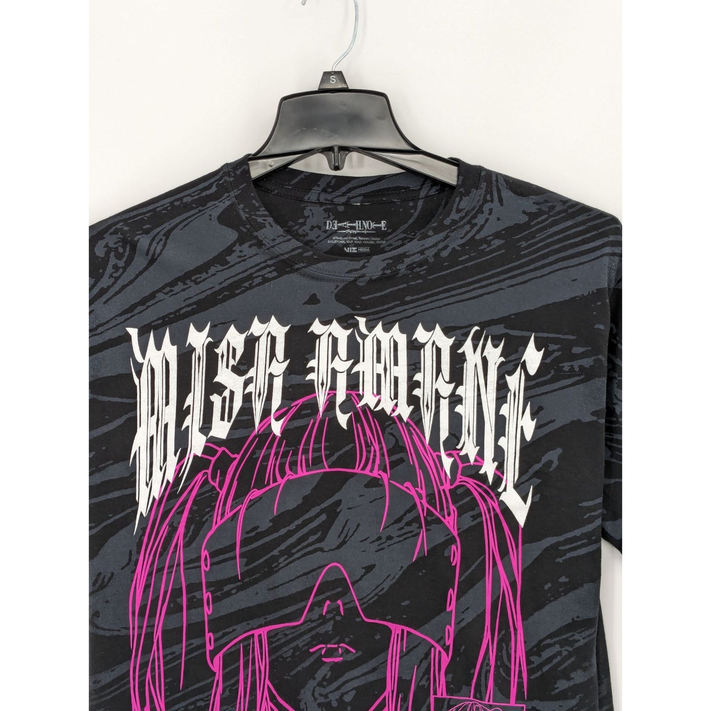 Death Note Misa Swirl Wash Boyfriend Black Pullover Short Sleeve T-Shirt Size L