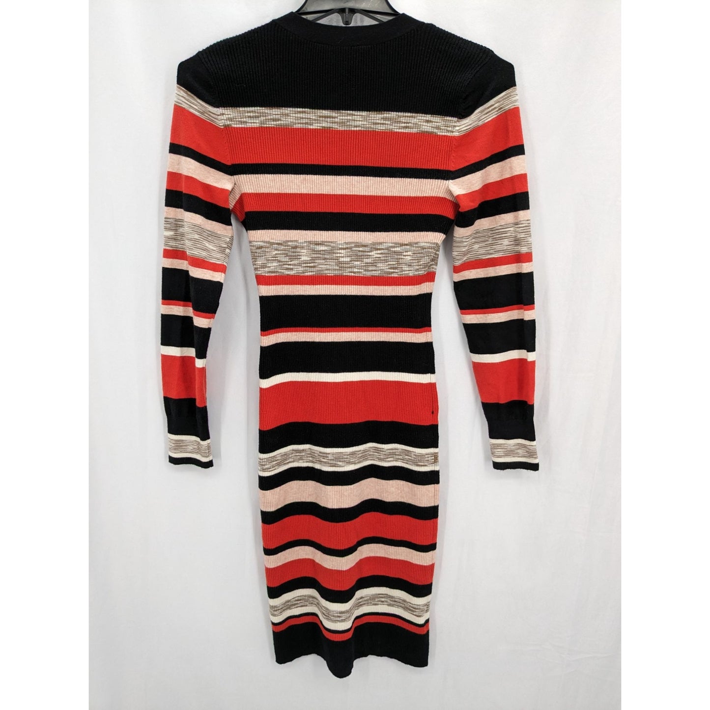 BCBGMaxazria Women Lace-Up Striped Fitted Sweater Dress Size M